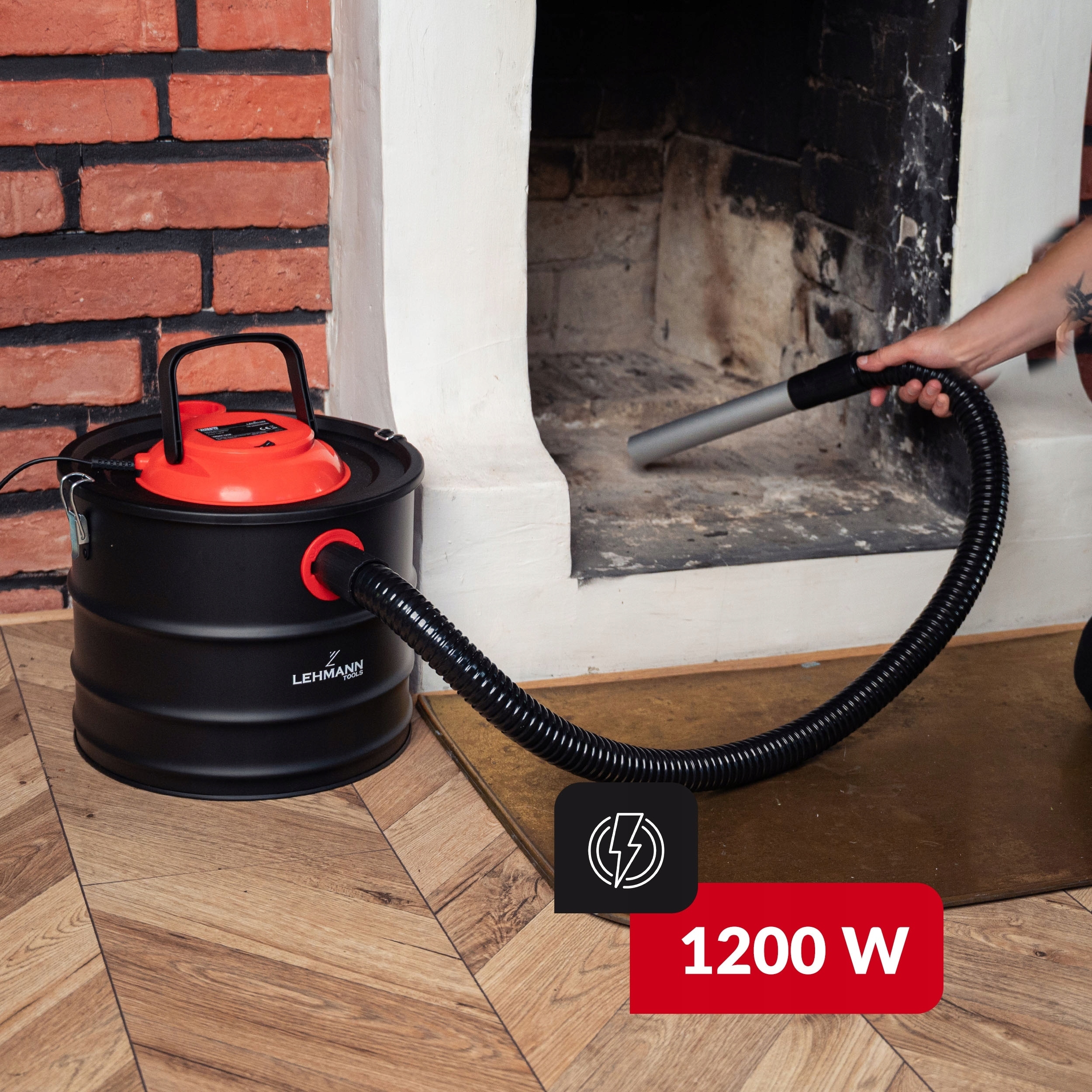 Odkurzacz przemysłowy Lehmann do popiołu kominkowy 1200W HEPA 18L 1200 W Waga produktu z opakowaniem jednostkowym 4.3 kg