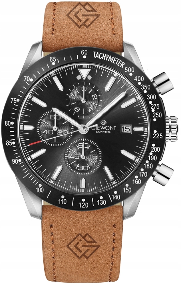 Zegarek Męski Giewont Chronograph Sapphire Brązowo Czarny GW8720-A1 – Elegancja i nowoczesność w jednym