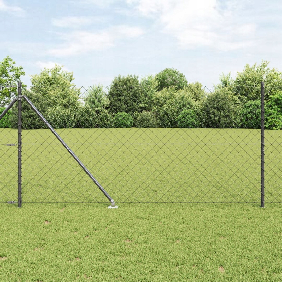 vidaXL Ogrodzenie z siatki stalowej z 7 kotwami wbijanymi 1.2x10 m – Bezpieczna granica dla Twojego ogrodu