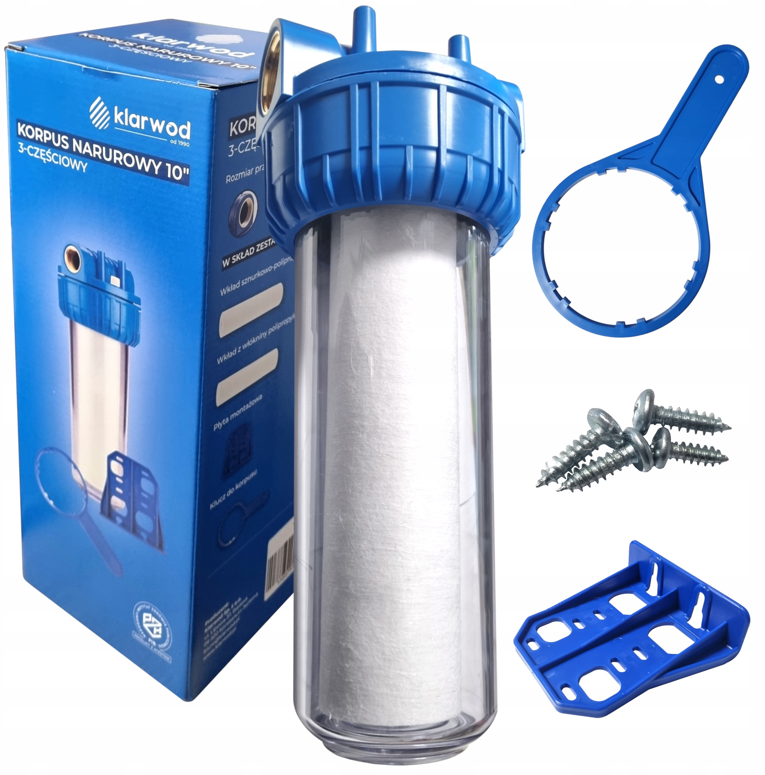 Przeźroczysta obudowa ułatwiająca ocenę stanu wkładu