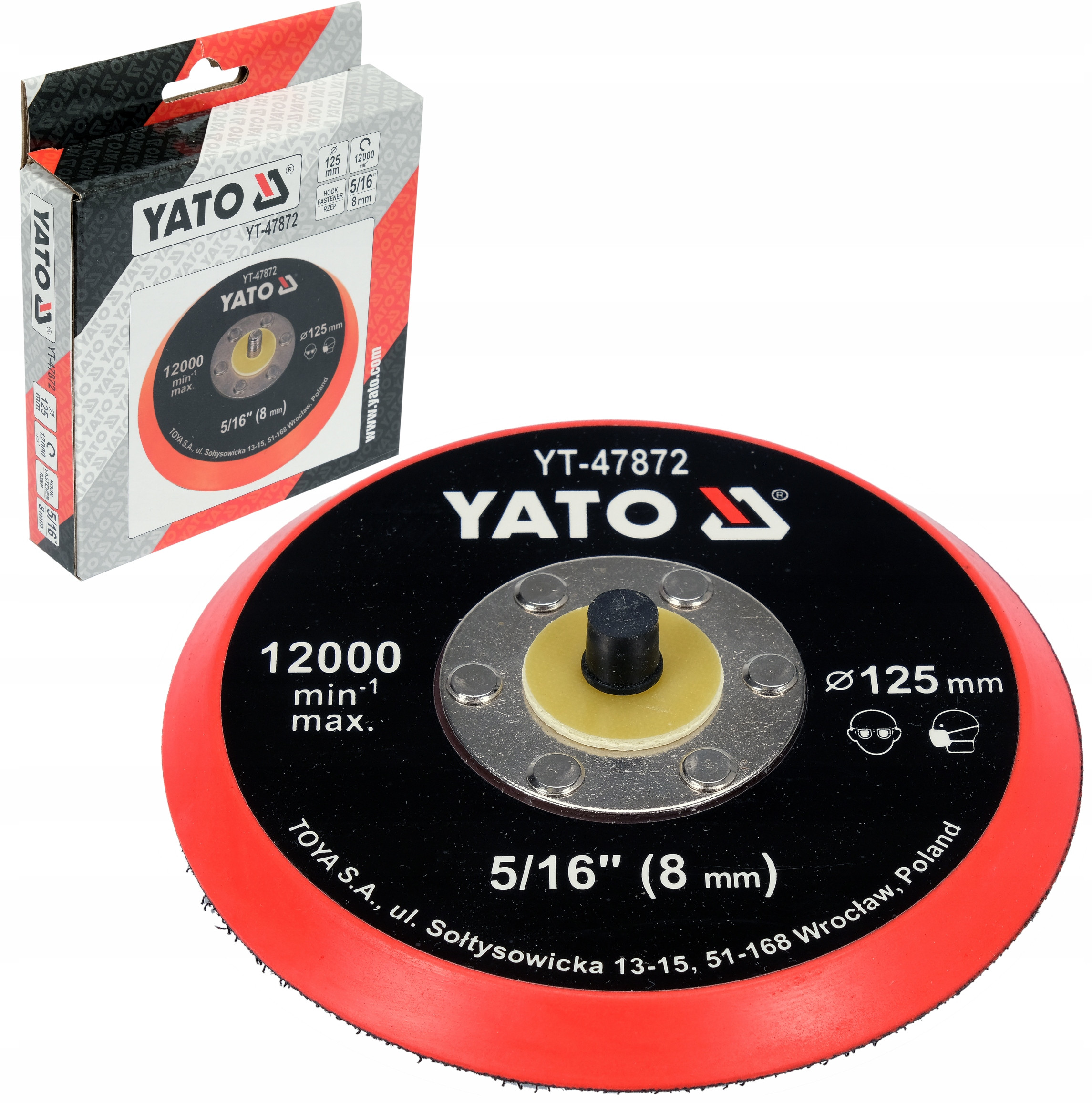 Talerz Polerski YATO 125mm z Rzepem 5/16