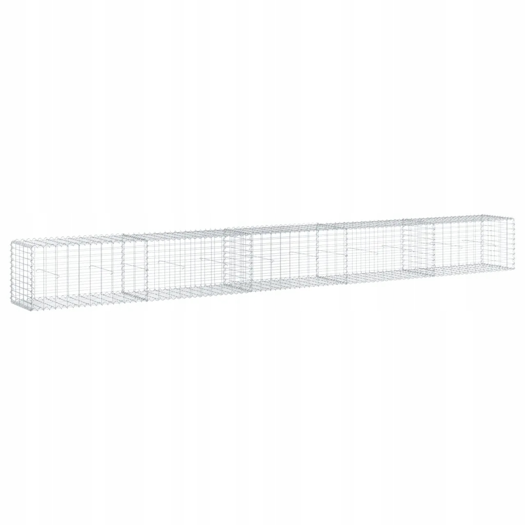 Kosz gabionowy z pokrywą, 500x50x50 cm, galwanizowane żelazo – Idealne rozwiązanie do Twojego ogrodu