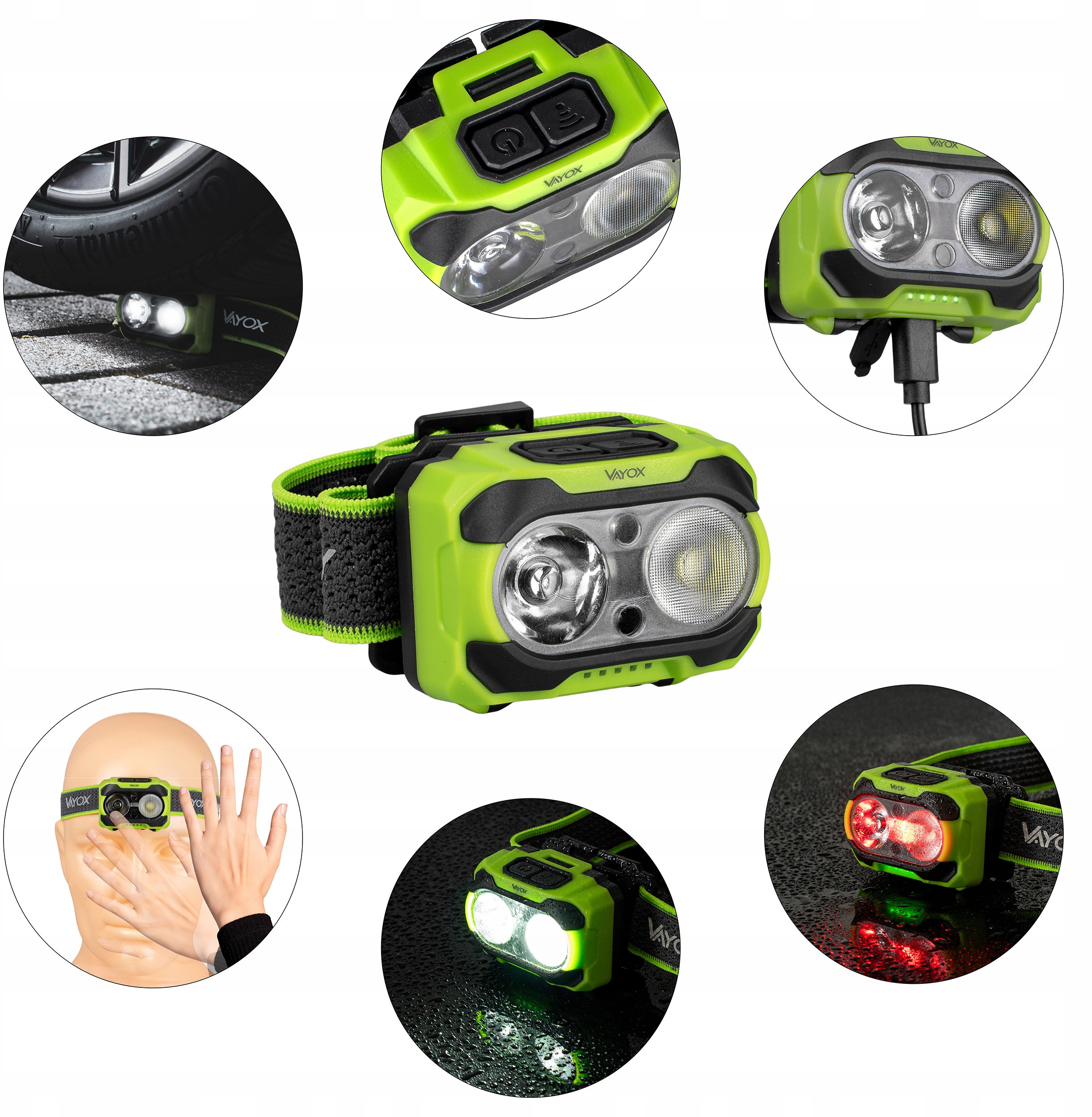 Latarka czołowa 600lm IP44 TwinBeam Pro Series VA0361 Vayox – Niezawodne oświetlenie na każdą okazję