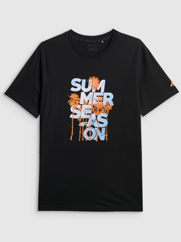 Stylowy nadruk „Summer Season” – Wakacyjny charakter koszulki
