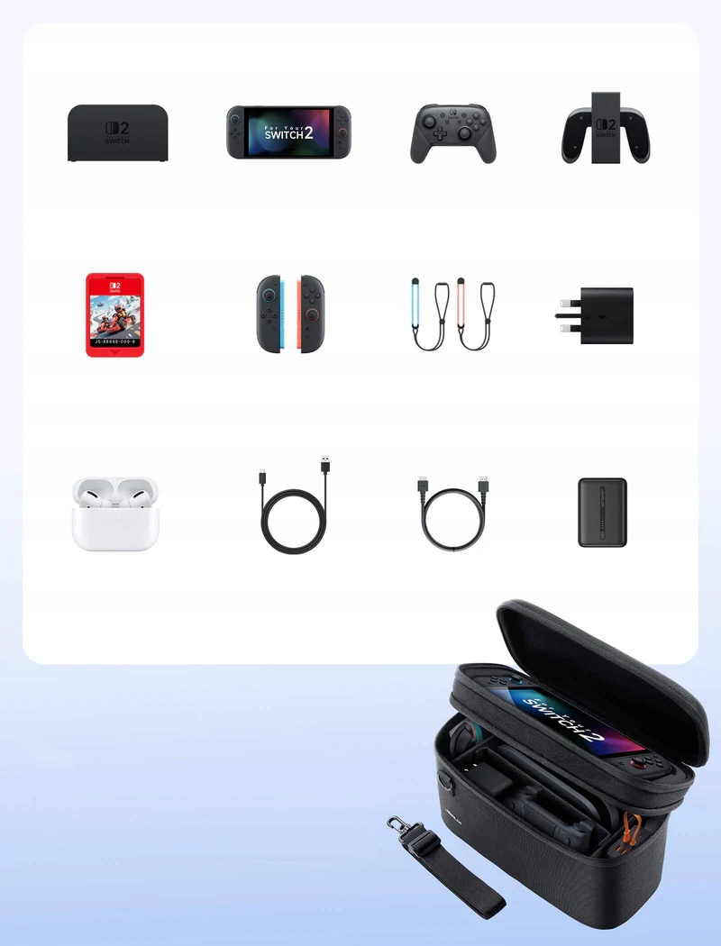 Etui Podróżne Przenośne Case All-in-One JSAUX do konsoli Nintendo Switch 2 – Idealna ochrona dla Twojej konsoli