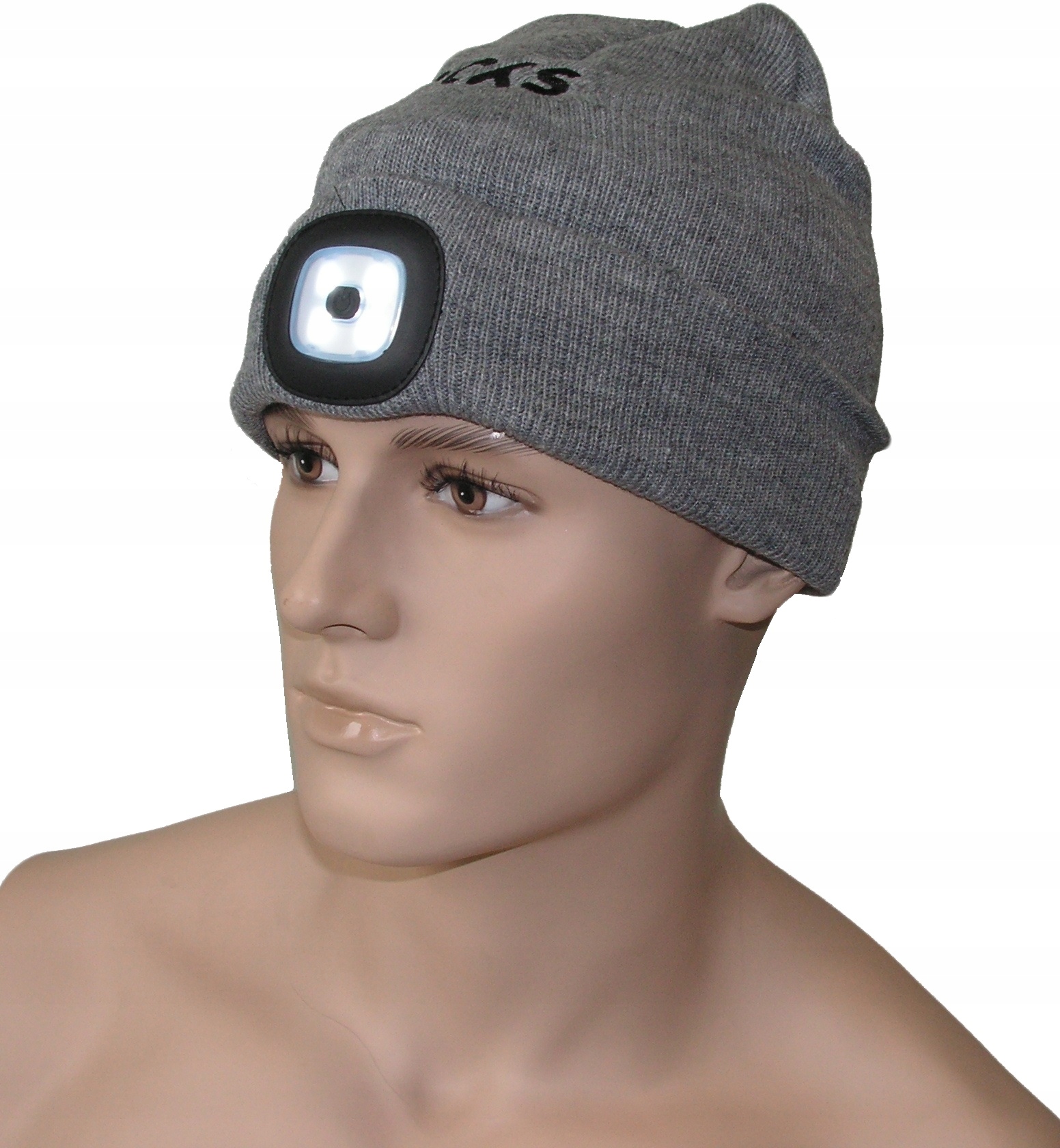 Latarka czołowa Rooks ROOKS CZAPKA SZARA Z LAMPKĄ USB 80LUM – Idealna na każdą okazję