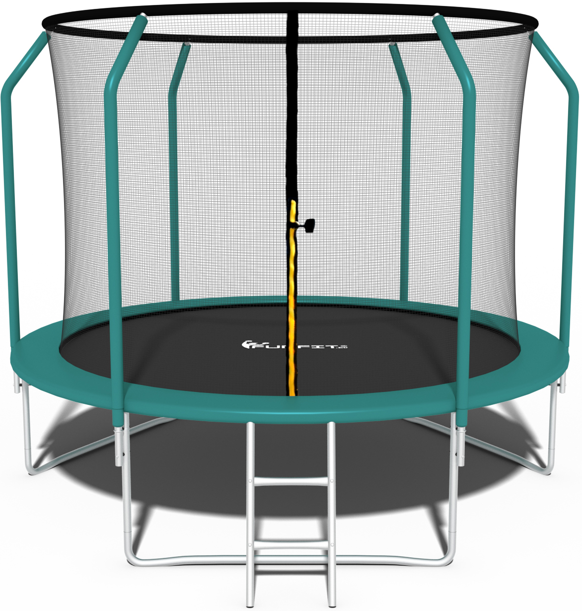 Trampolina Ogrodowa Premium dla dzieci 312cm 10FT Zielona z Siatką Wewnętrzną i Drabinką