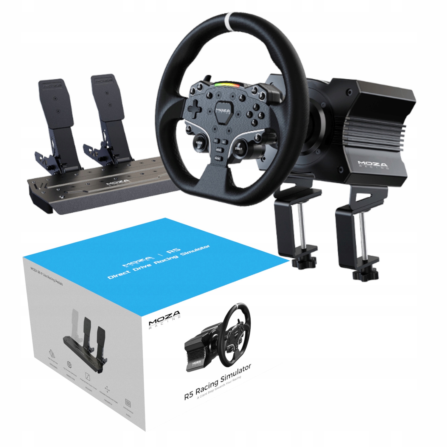 Moza R5 Direct Drive Sim Racing Wheel Bundle - Zestaw do profesjonalnego sim racingu