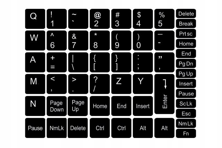 Układ klawiatury AZERTY z możliwością spolszczenia