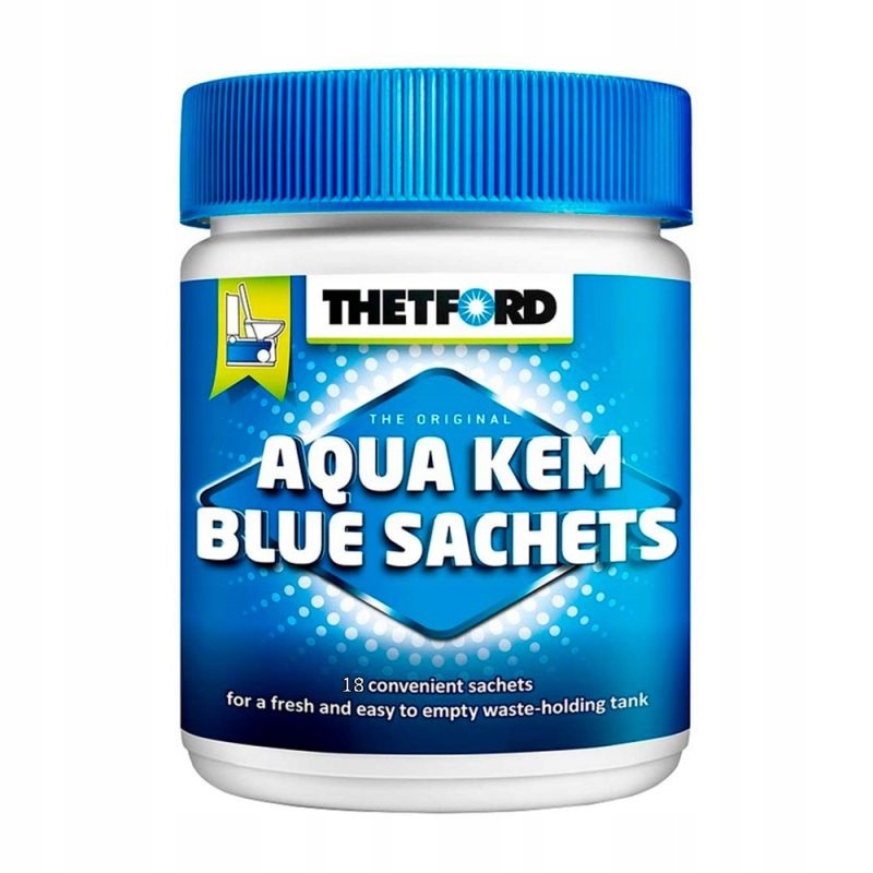 Aqua Kem Blue Saszetki do Toalety 18 szt. Odor Stop – Idealne rozwiązanie dla podróżujących