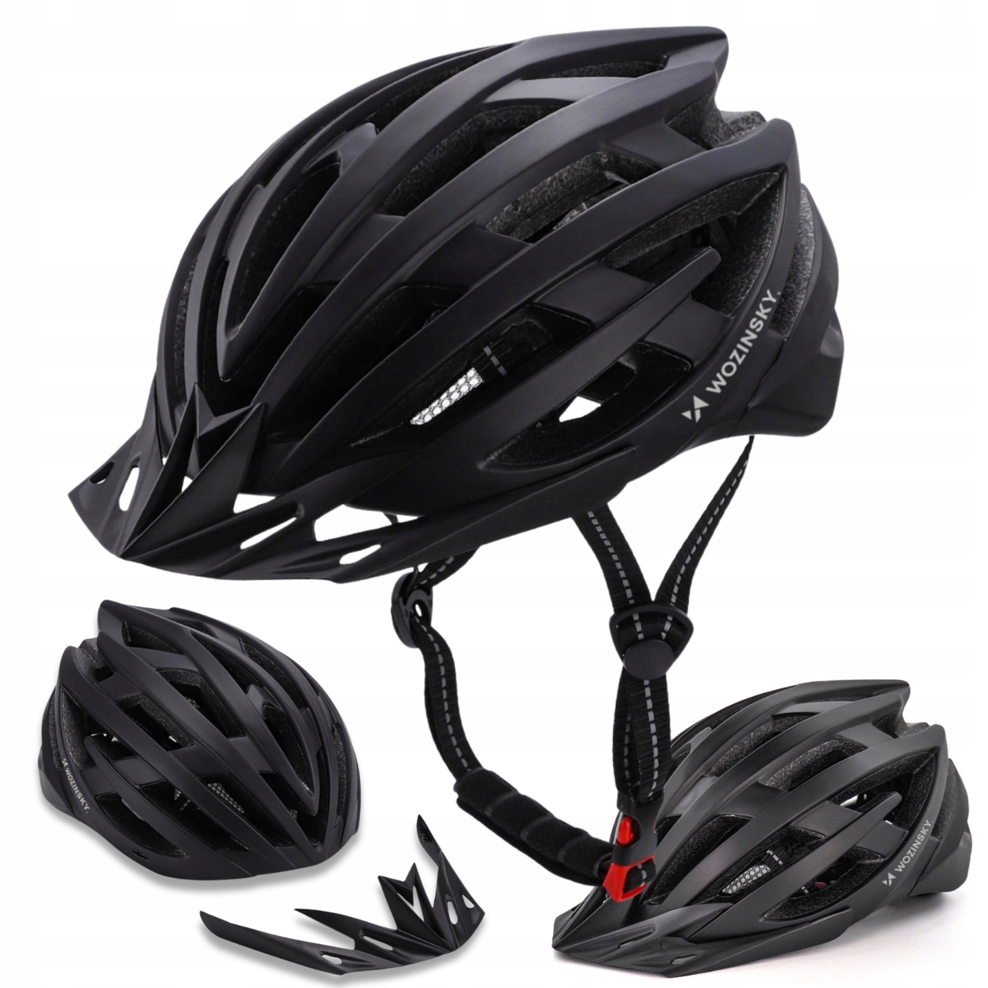 Kask rowerowy MTB z odpinanym daszkiem i tylną lampką USB 57-62 cm – Ochrona i komfort na każdym szlaku