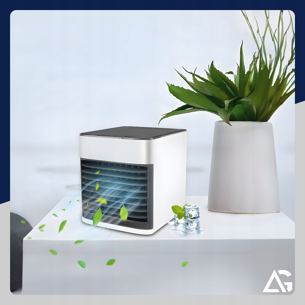 KLIMATOR PRZENOŚNY BIURKOWY MAŁY WODNY NA WODĘ i LÓD 3W1 KLIMATYZER LED USB – Chłód zawsze pod ręką