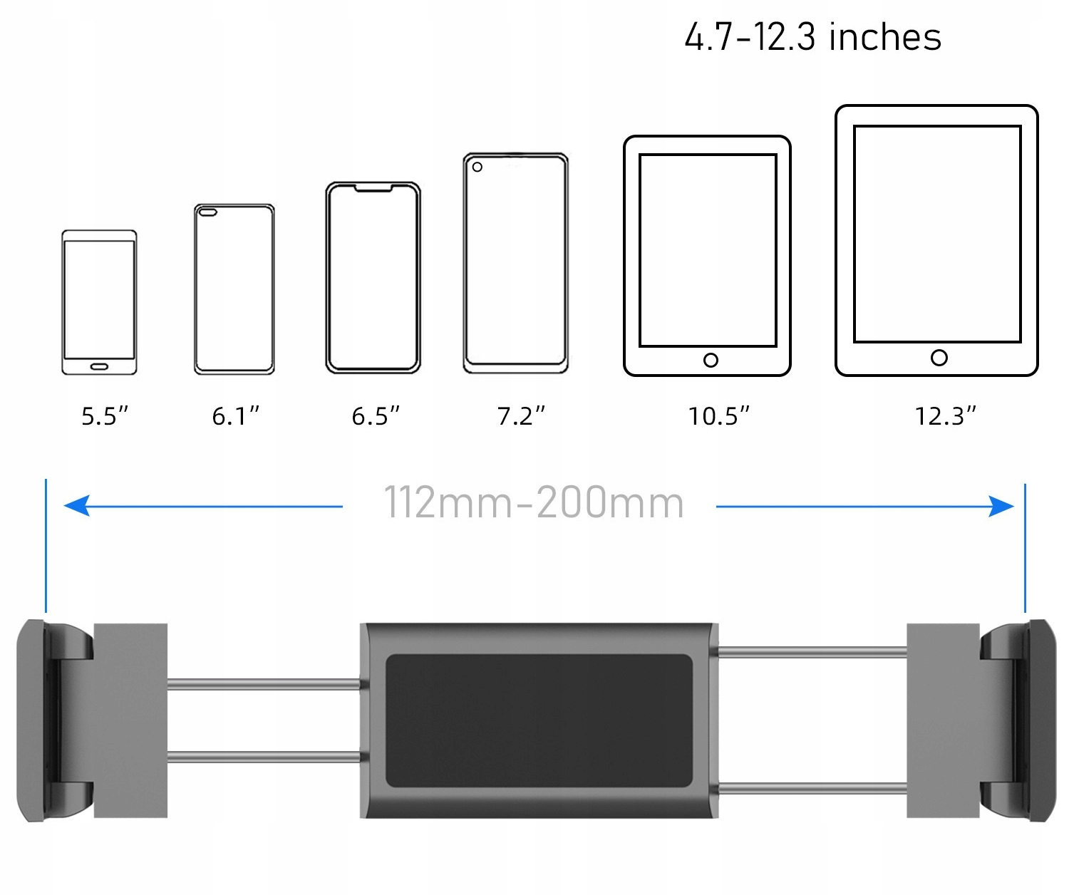 Szeroka kompatybilność – Pasuje do tabletów i smartfonów do 12,3 cali