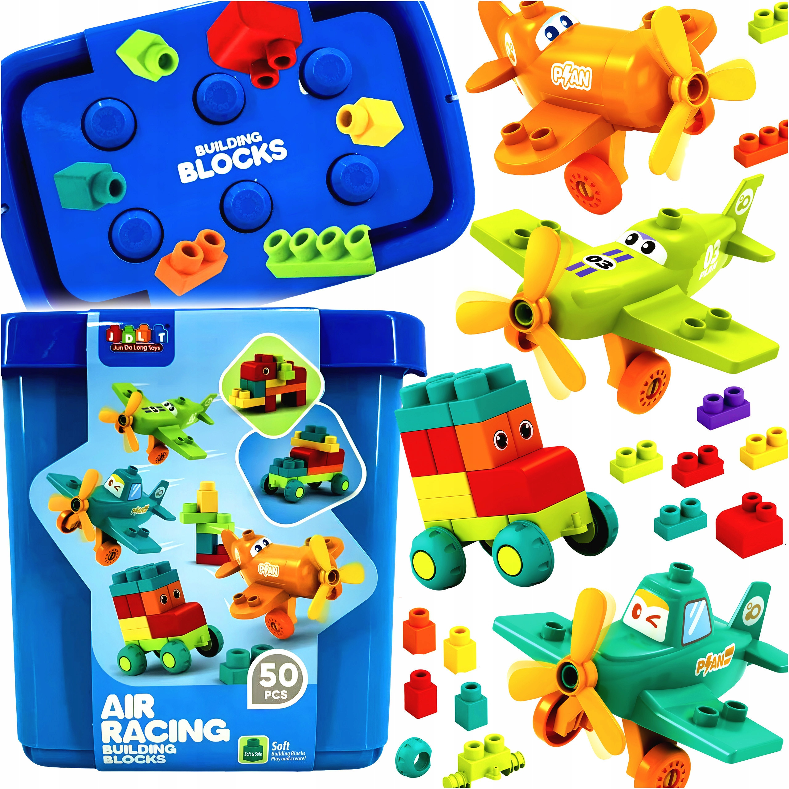 Miękkie klocki samoloty 50 elementów – Kreatywna zabawa dla dzieci