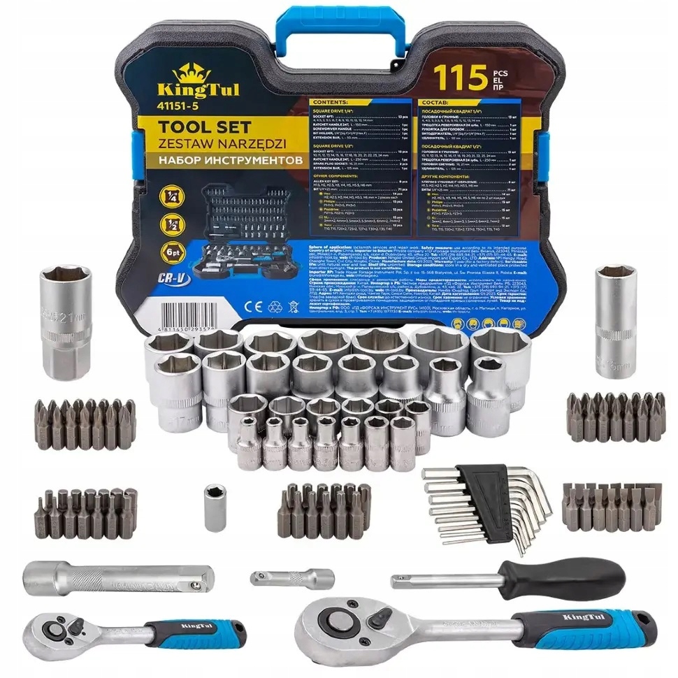 Zestaw narzędzi 115el. 1/4