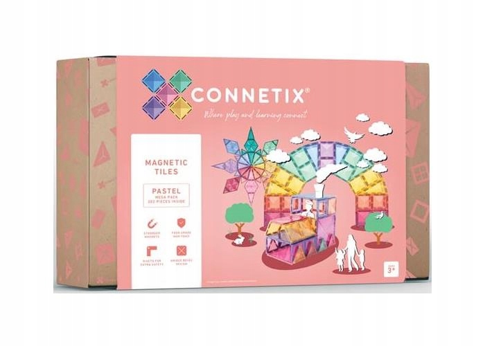Klocki magnetyczne Connetix Pastel Mega Pack 202el – Kreatywna zabawa dla dzieci