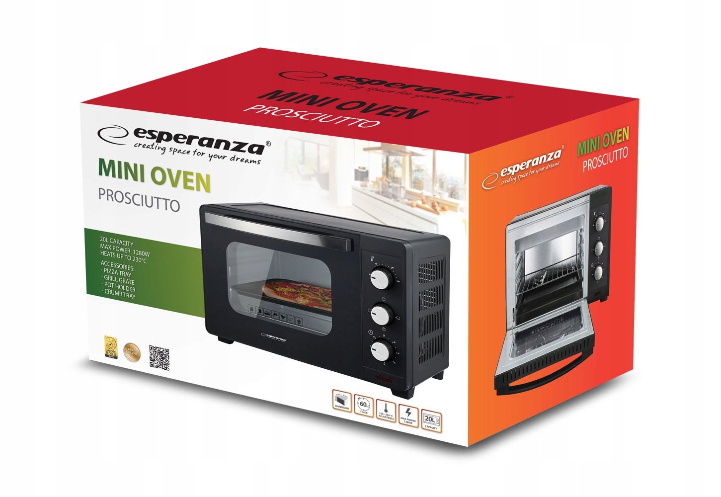 Wysoka moc 1280 W dla szybkiego pieczenia