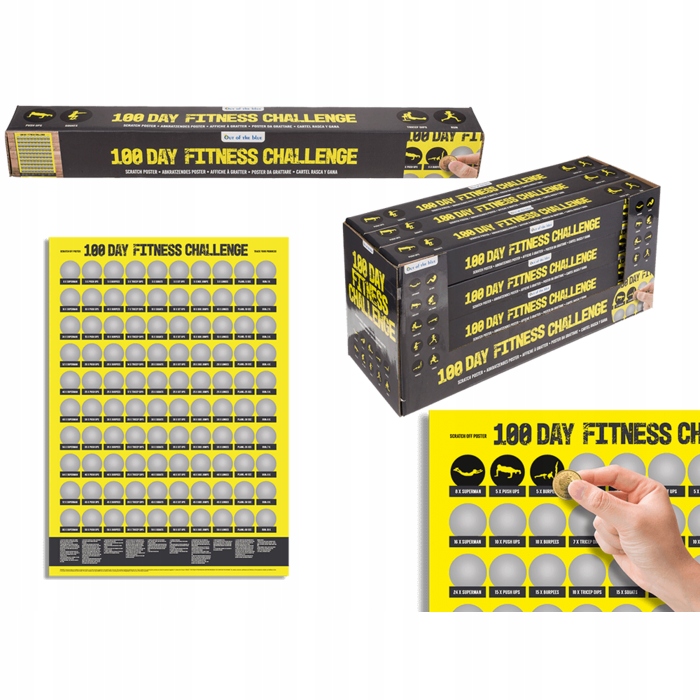 Plakat Zdrapka - Wyzwanie 100 Dni Fitness - Wersja Angielska – Twoja droga do zdrowia