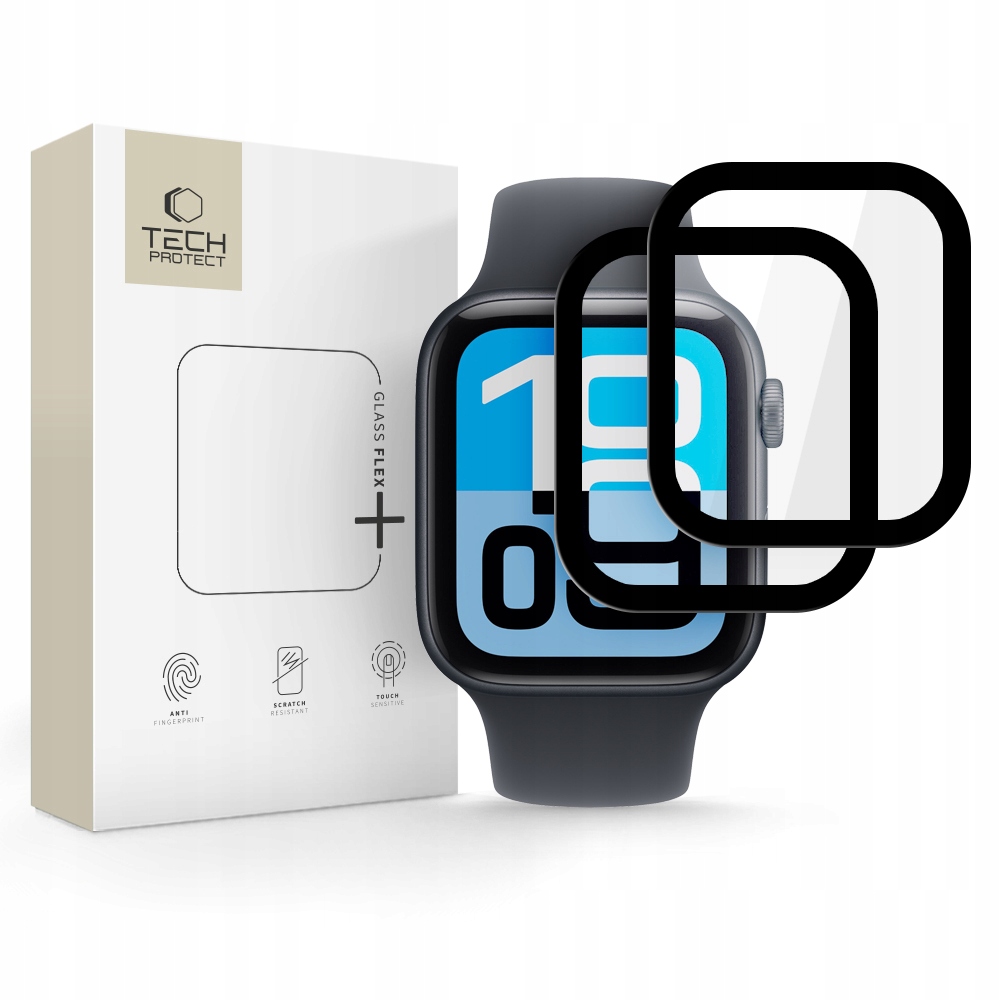 Szkło hybrydowe Tech-Protect Glass Flex+ 2-Pack do Apple Watch 4 / 5 / 6 / SE (44mm) - Maksymalna ochrona ekranu