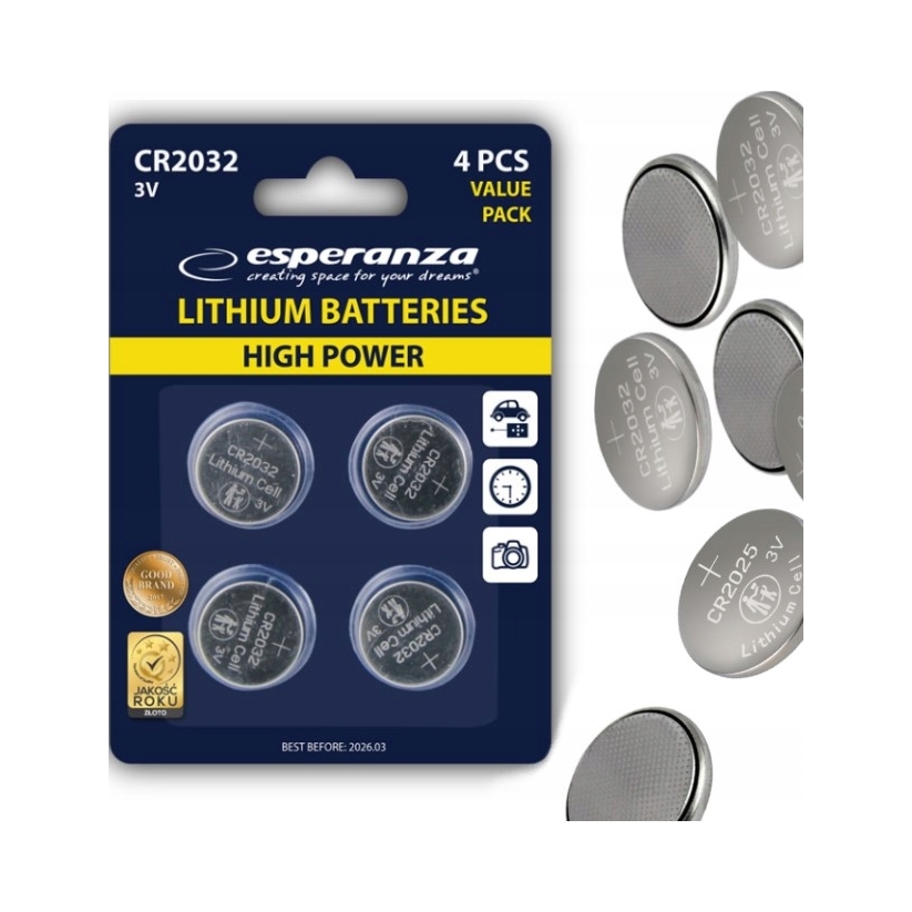 Baterie litowe CR2032 Esperanza – Niezawodne źródło energii