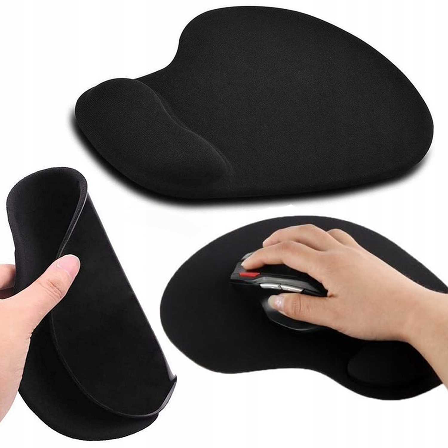 Podkładka Pod Myszkę Mysz Ergonomiczna Z Poduszką Pod Nadgarstek Czarna – Komfort i precyzja w pracy