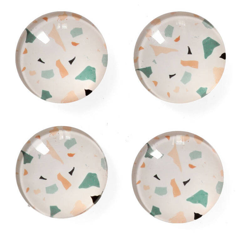 Zeller Zestaw magnesów ozdobnych, 4 sztuki, Ø 2,5 cm – Kolorowe akcenty do Twojej lodówki