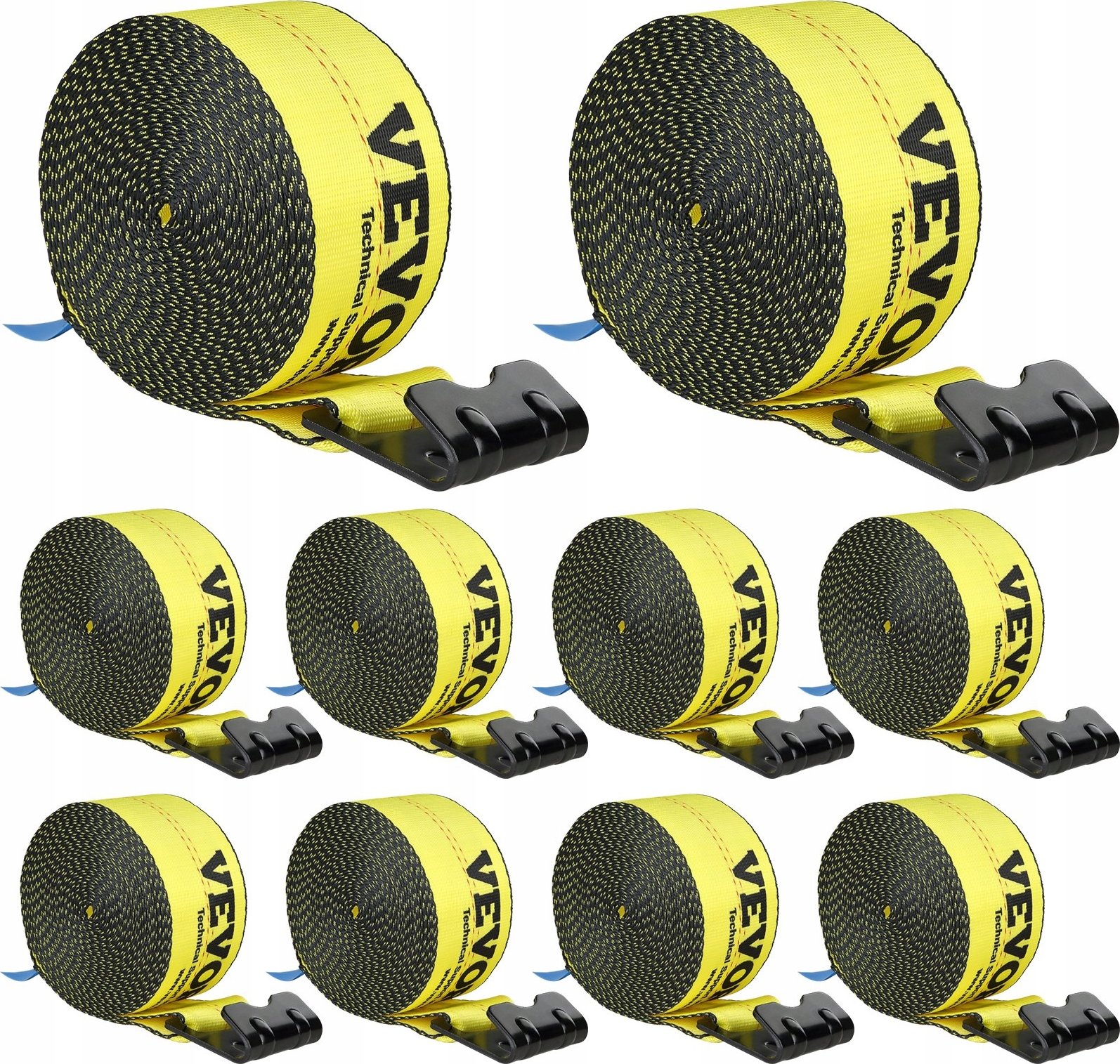 Zestaw Pasów do Wyciągarki 9.1 m Żółte 10 sztuk – Niezawodna pomoc w trudnych sytuacjach