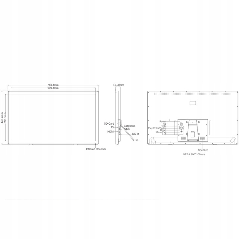 Łatwe połączenia: HDMI, USB, AV, SD – Prosta integracja z innymi urządzeniami