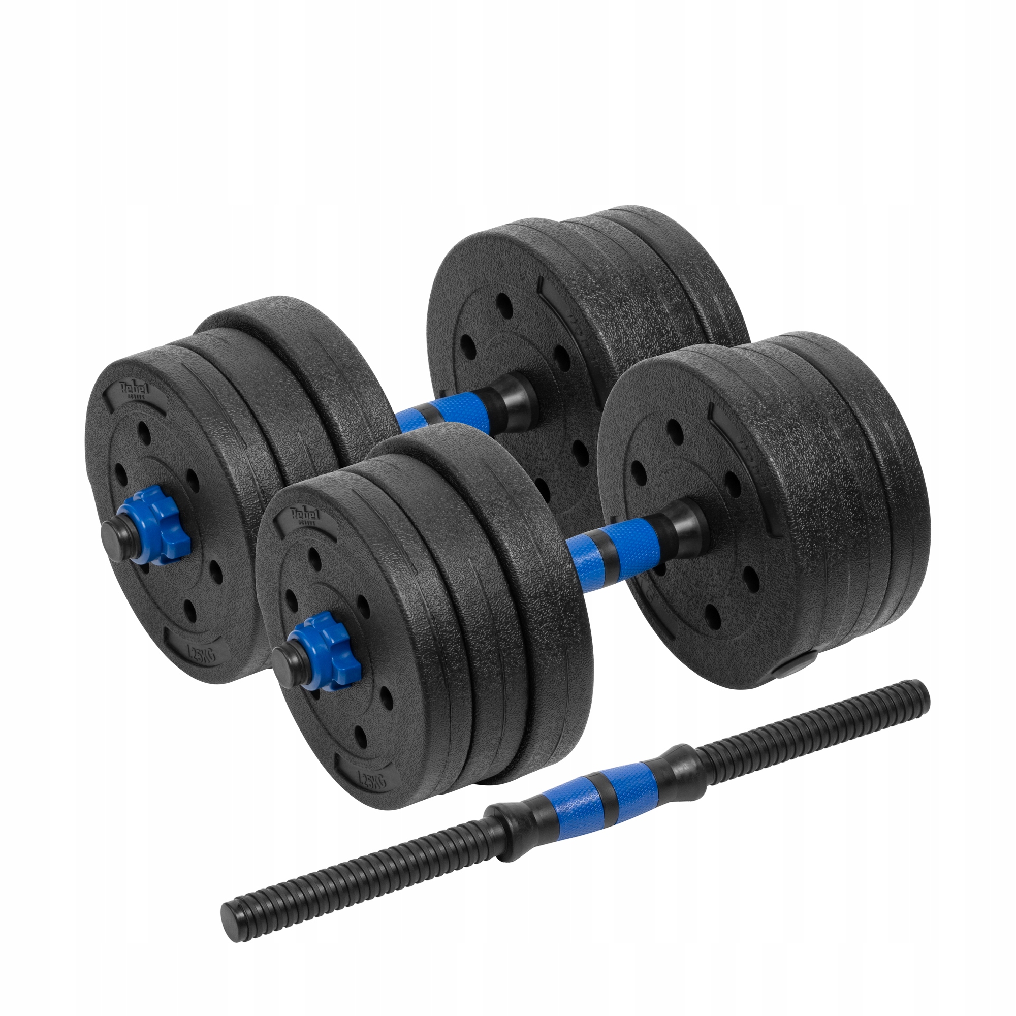 Hantle bitumiczne regulowane 2 x 10 kg Rebel Active – Idealne do treningu siłowego
