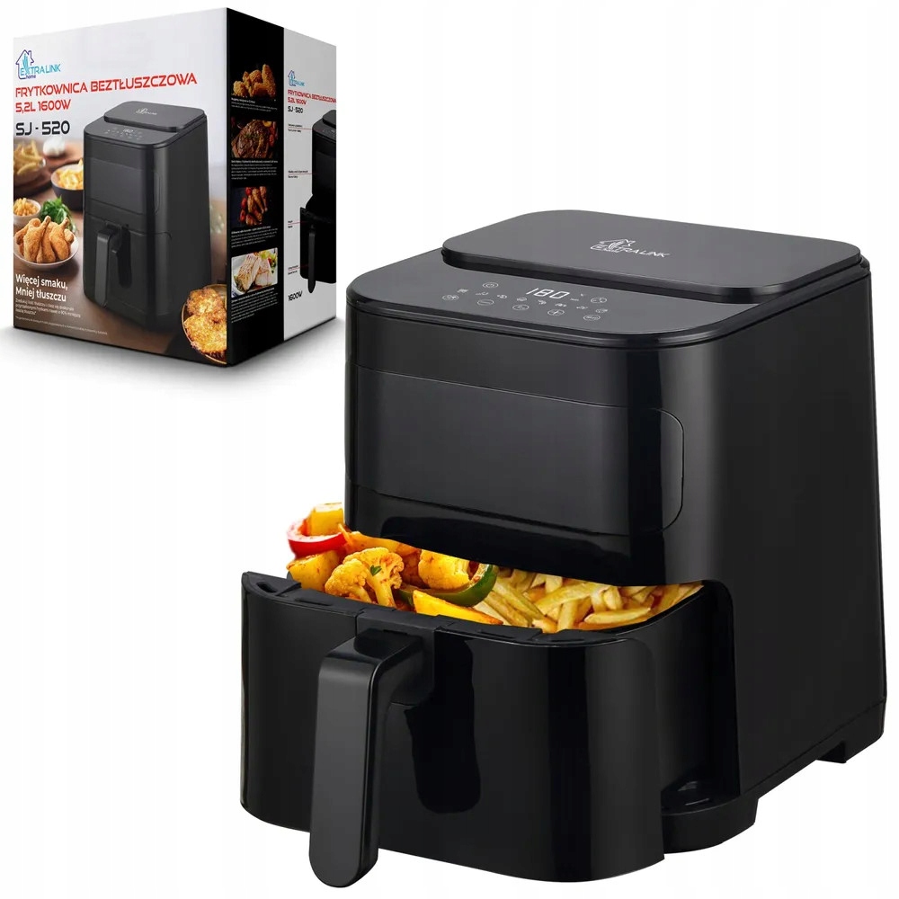 Frytkownica beztłuszczowa ExtraLink Extralink HOME AIR FRYER 5.2L EU SJ-520 – Zdrowe gotowanie w Twoim domu