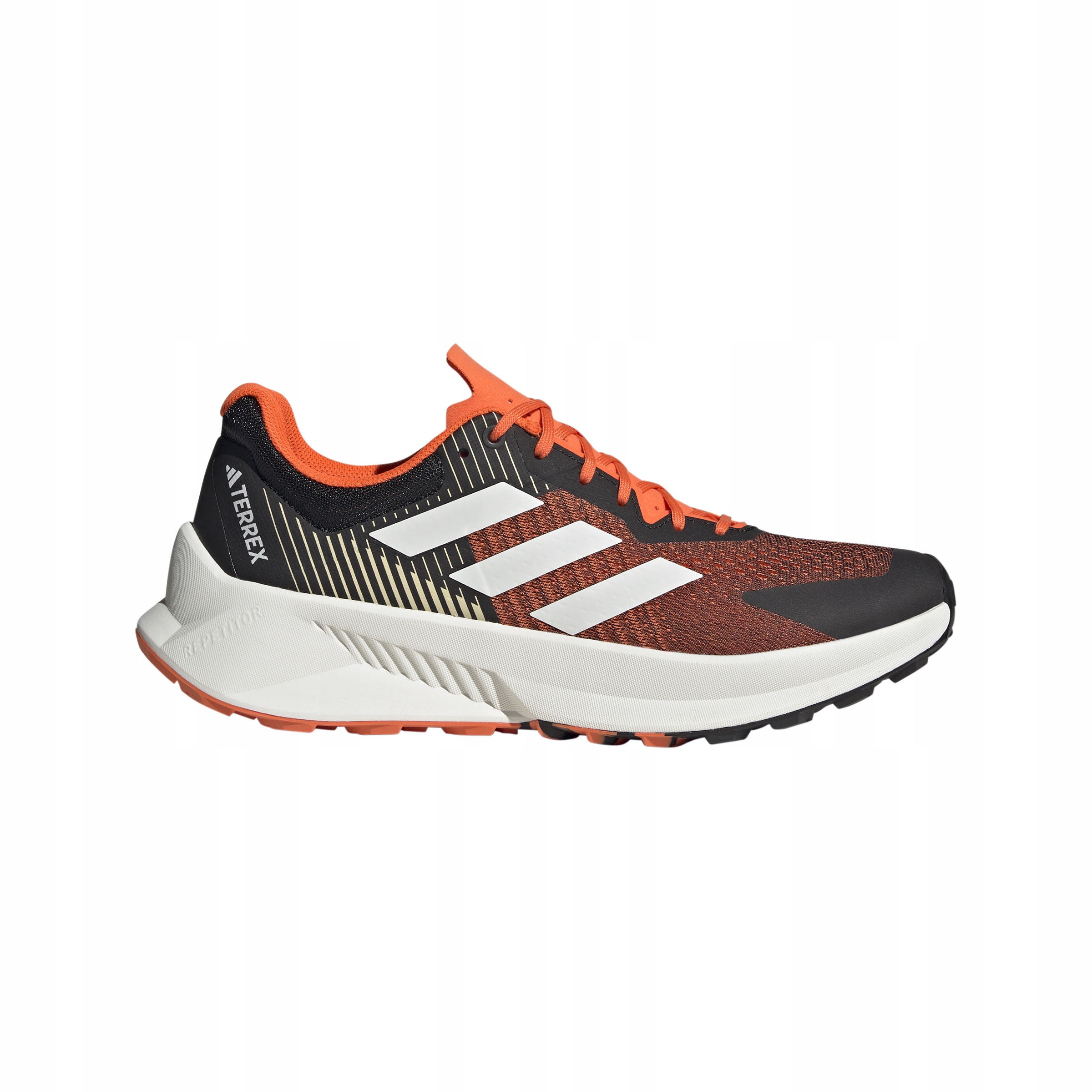 Buty do biegania męskie adidas TERREX Soulstride Flow - czarne, białe i pomarańczowe