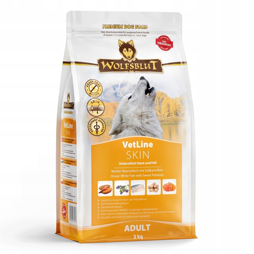 Wolfsblut Dog VetLine Skin 2kg – Pełnoporcjowa karma dla psów