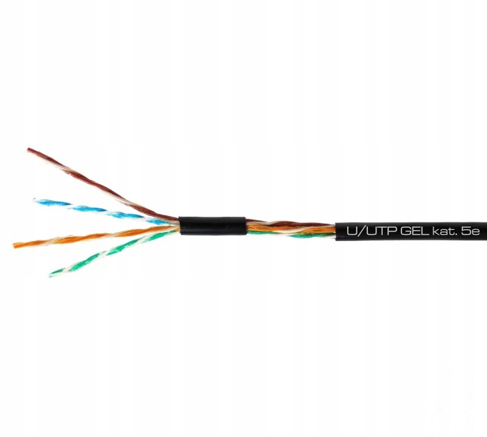 Wysokiej jakości kabel sieciowy U/UTP kat. 5e GEL + PE