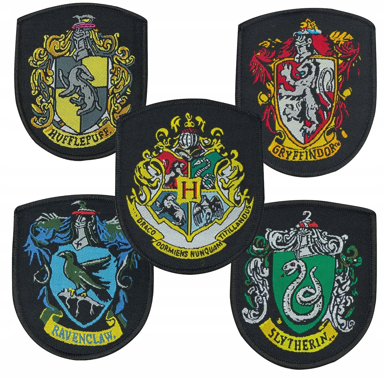 Naszywki Harry Potter – Zestaw 5 haftowanych emblematów