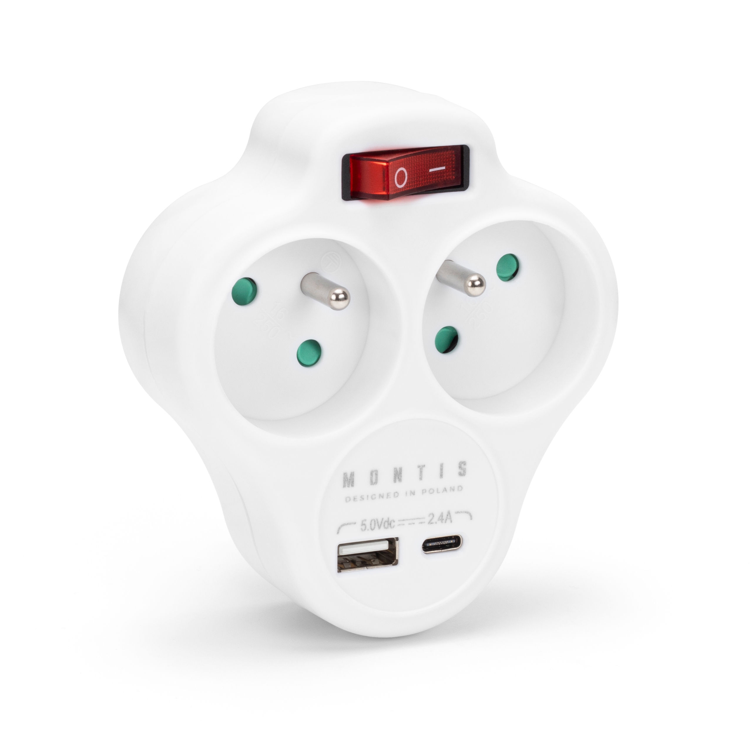 Funkcjonalność podwójnego gniazda z portami USB