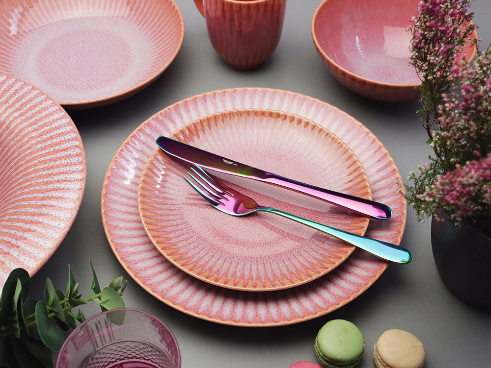 Zestaw talerzy dla 4 osób 12 el. kamionka Stoneware Blush – Idealny na każdą okazję