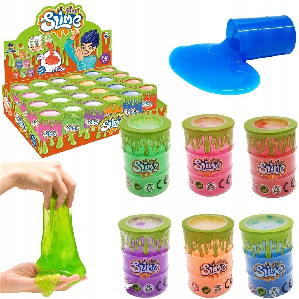 Masa magiczna slime 80g wiadro MIX – Kreatywna zabawa dla dzieci