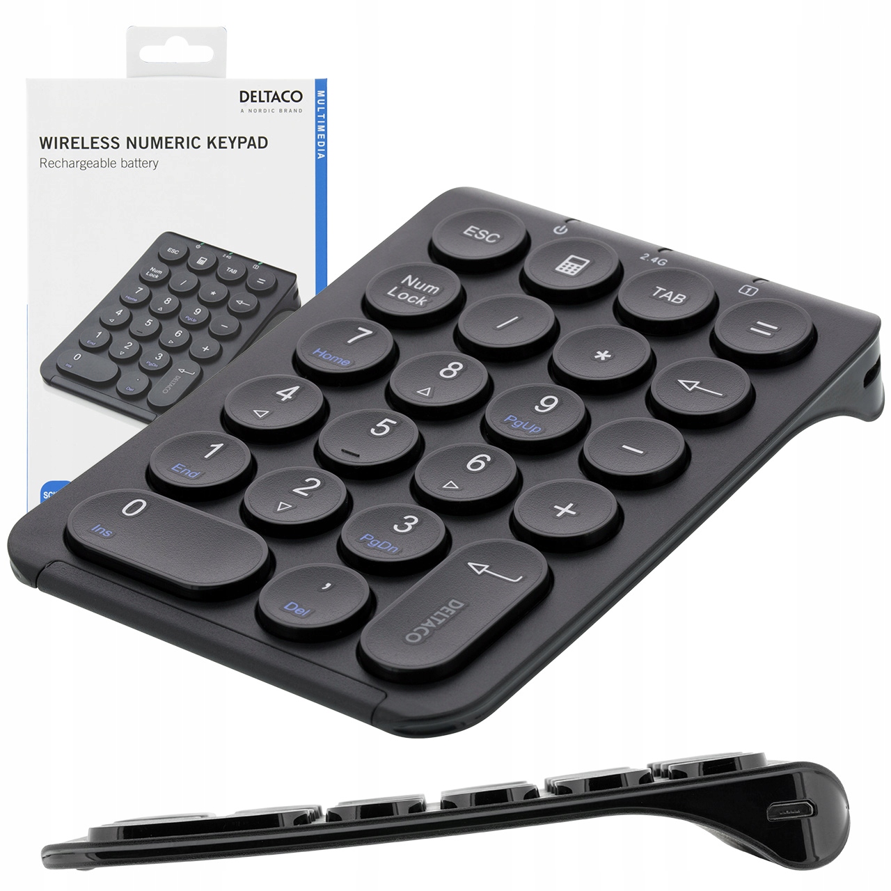 Numeryczna bezprzewodowa klawiatura 22 klawisze czarna 2.4GHz – Wygoda i styl w Twoim biurze
