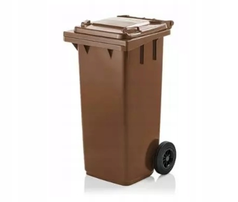 Pojemnik do segregacji odpadów na kółkach WEBER - pojemność 120 l (Kolor: brązowy)