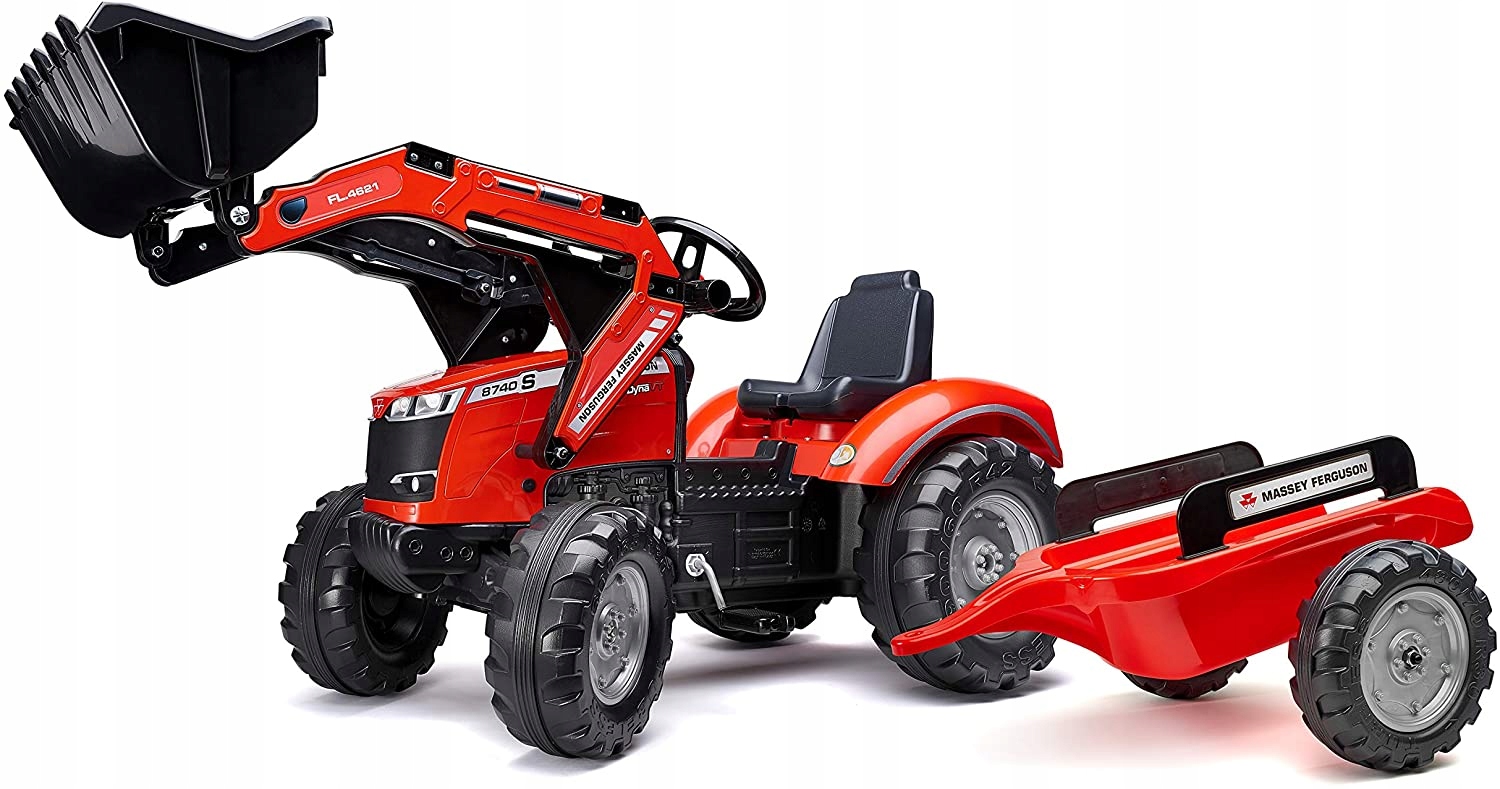 Traktor na pedały FALK Massey Ferguson Czerwony z Przyczepką – Idealny dla Małych Traktorzystów