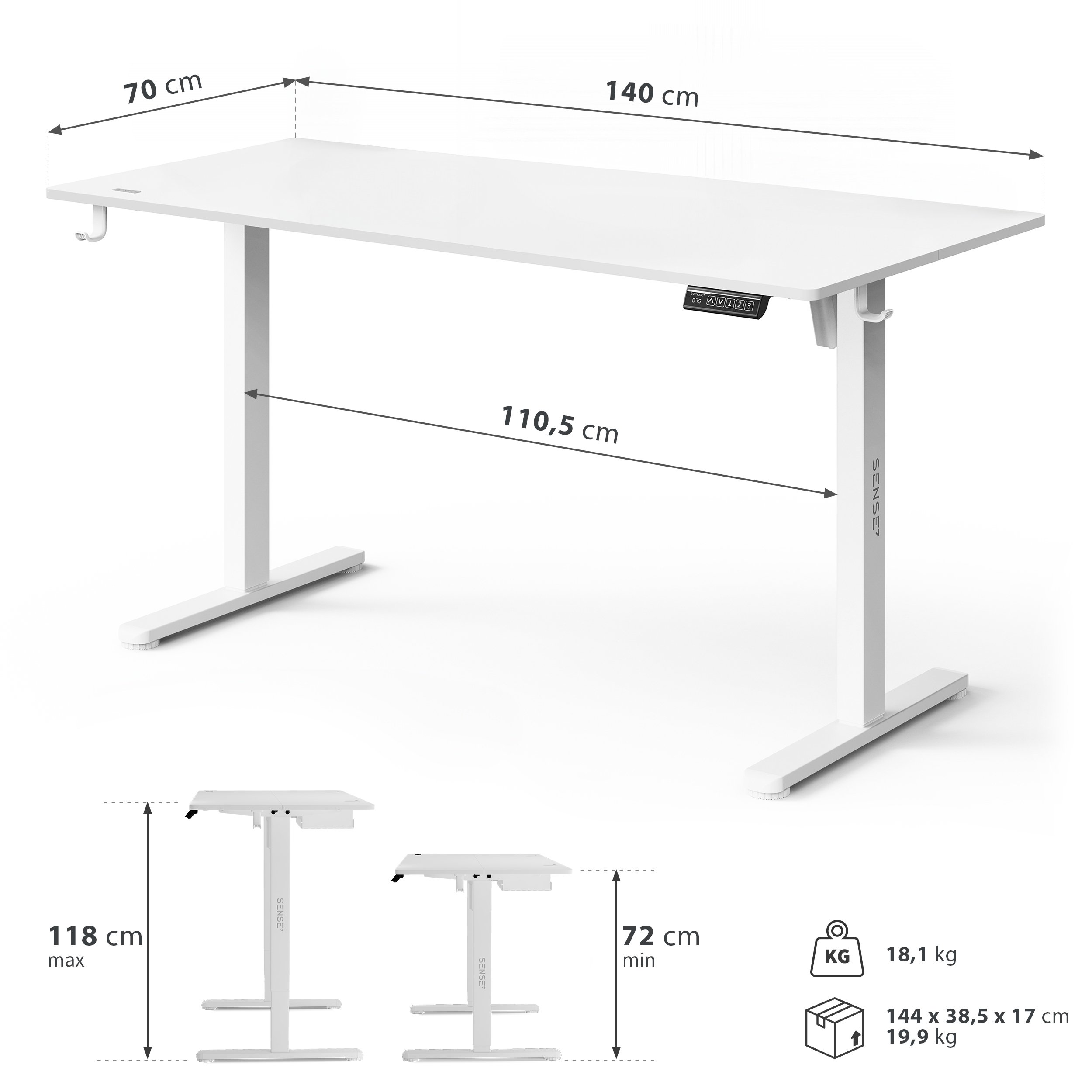 Biurko elektryczne Sense7 Nojo Light
