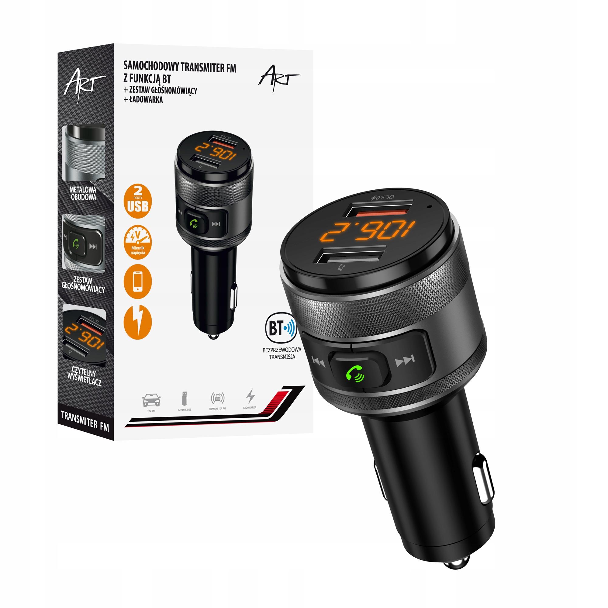 Odtwarzanie muzyki przez Bluetooth i USB