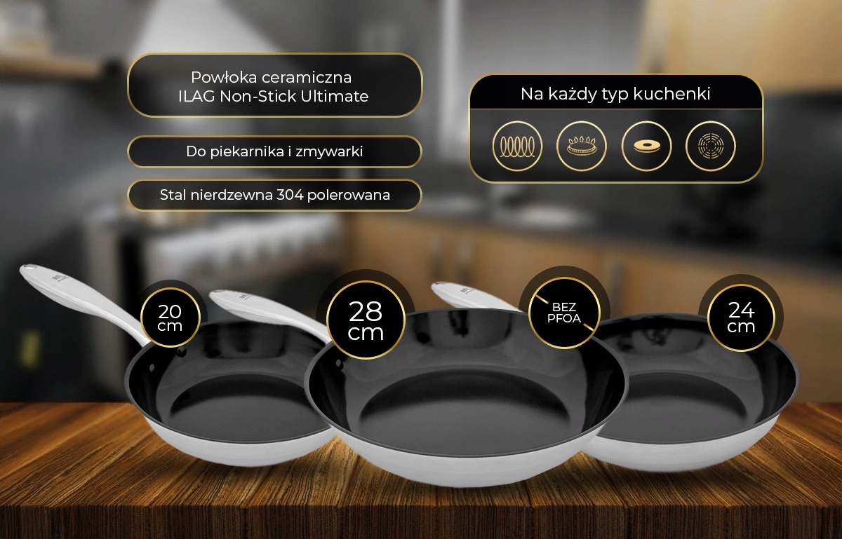 Oryginalna szwajcarska powłoka ceramiczna ILAG Non-Stick Ultimate