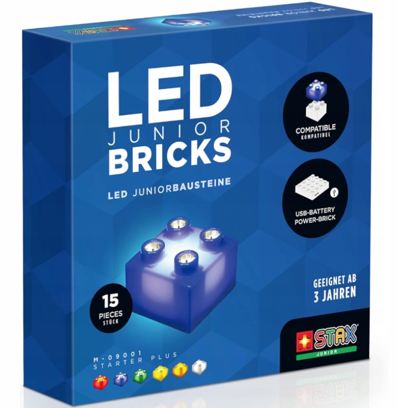 Zestaw zawiera 15 kolorowych elementów