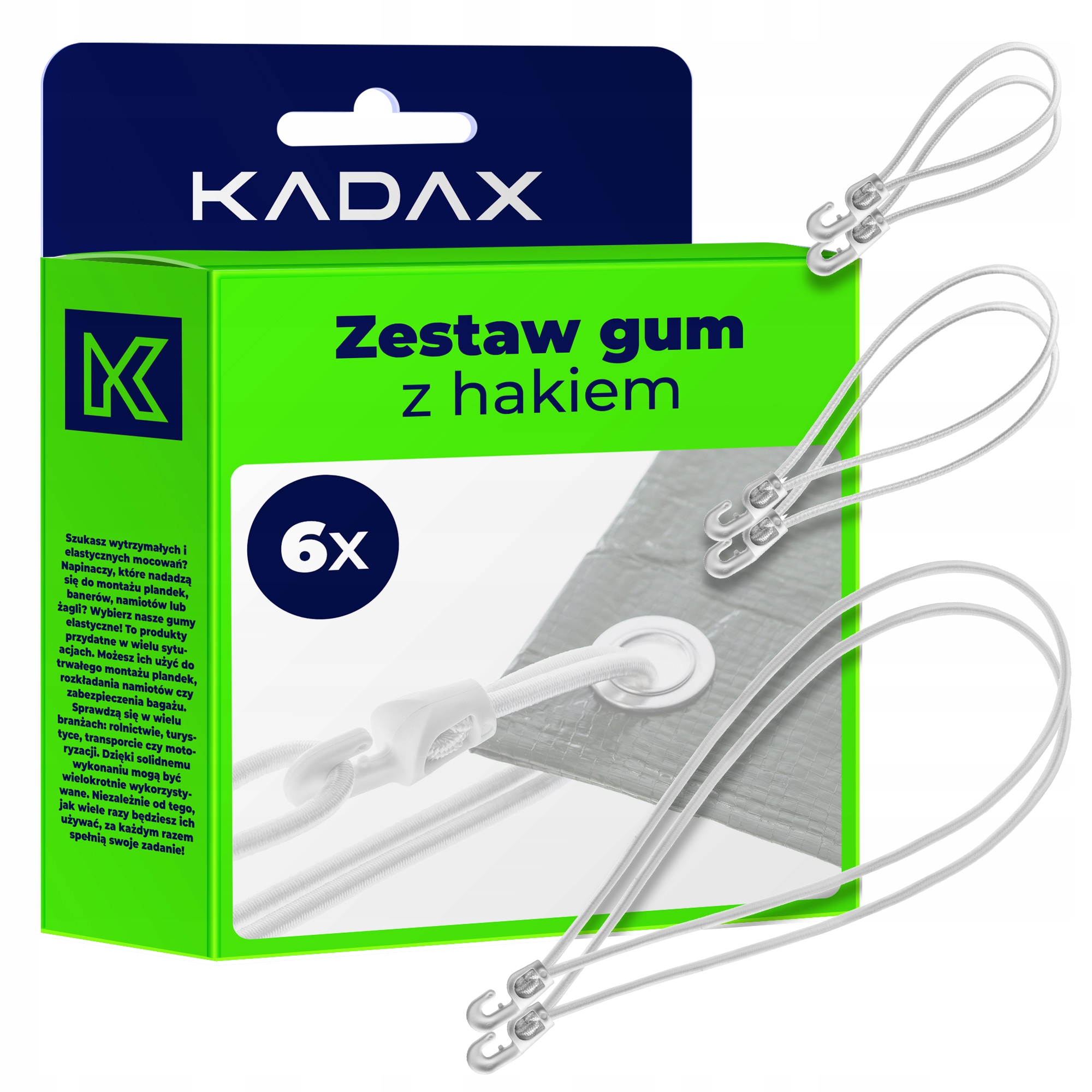 Zestaw Gum z Hakiem do Plandek Linka 6szt – Niezawodne mocowanie w każdej sytuacji