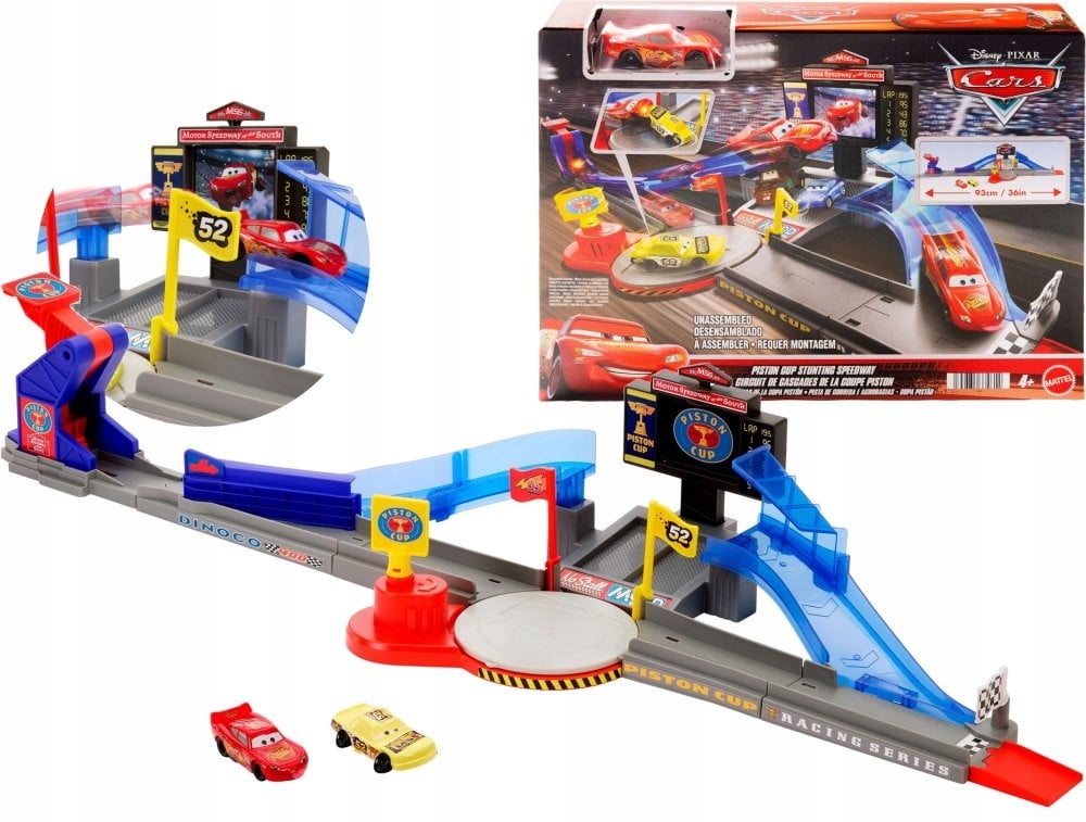Cars Auta Tor kaskaderski Złoty Tłok Zestaw (JHL42) – Wyścigowa zabawa dla najmłodszych