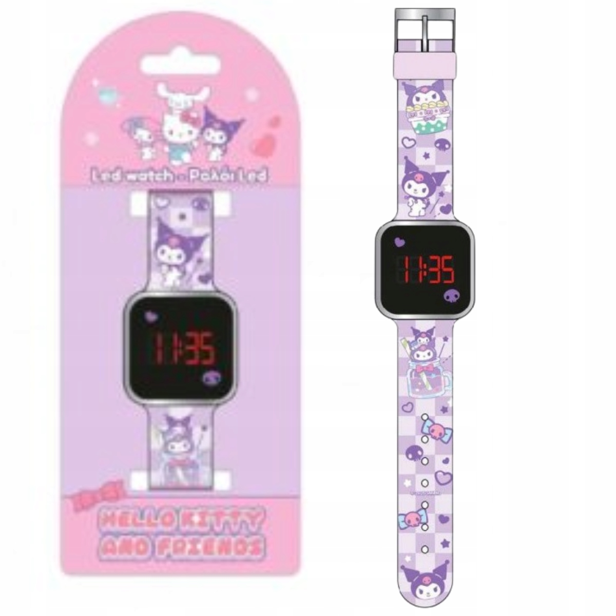 Zegarek cyfrowy LED Kuromi – Stylowy i funkcjonalny dodatek