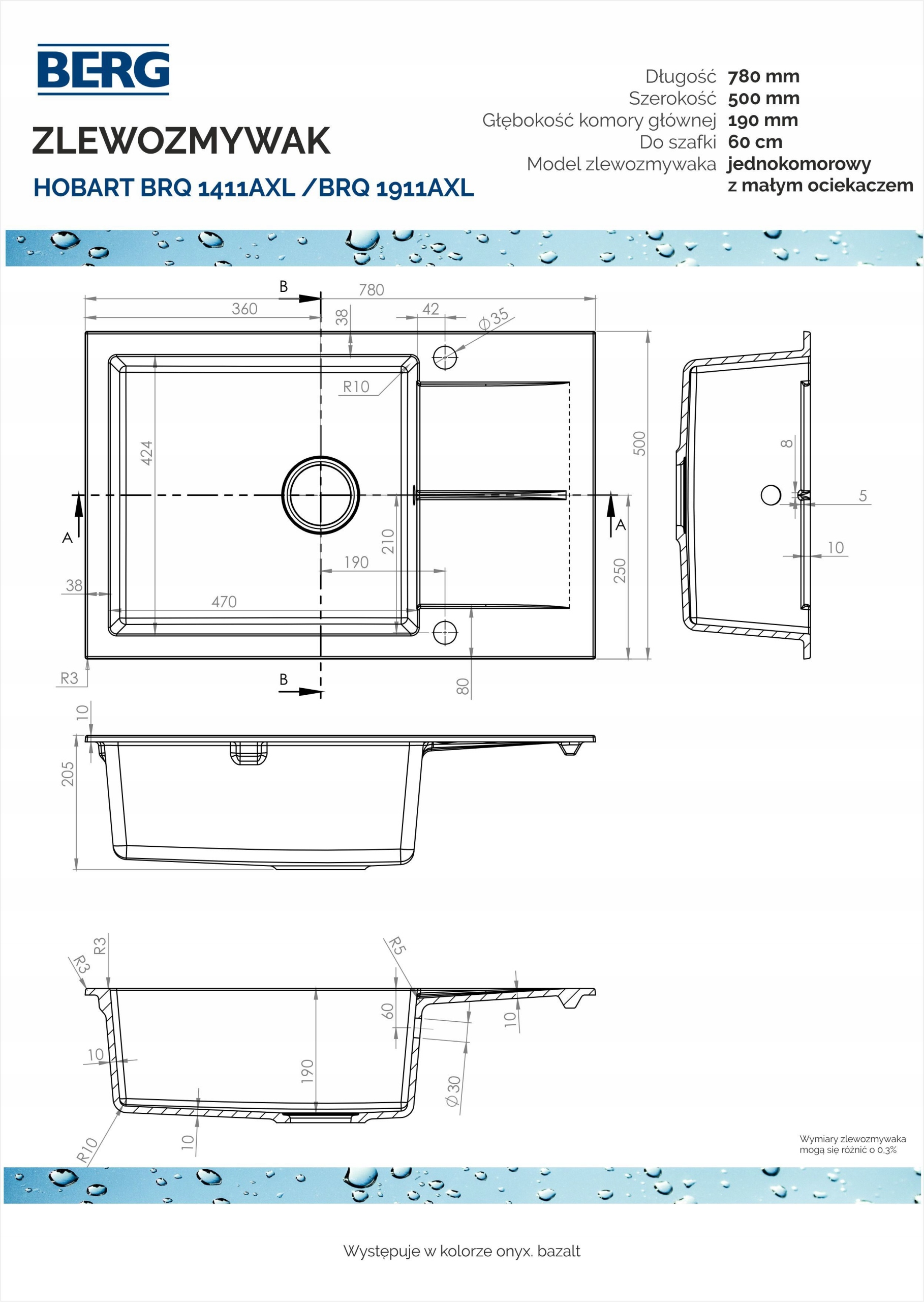 Minimalne wymagania montażowe – Szerokość szafki od 60 cm
