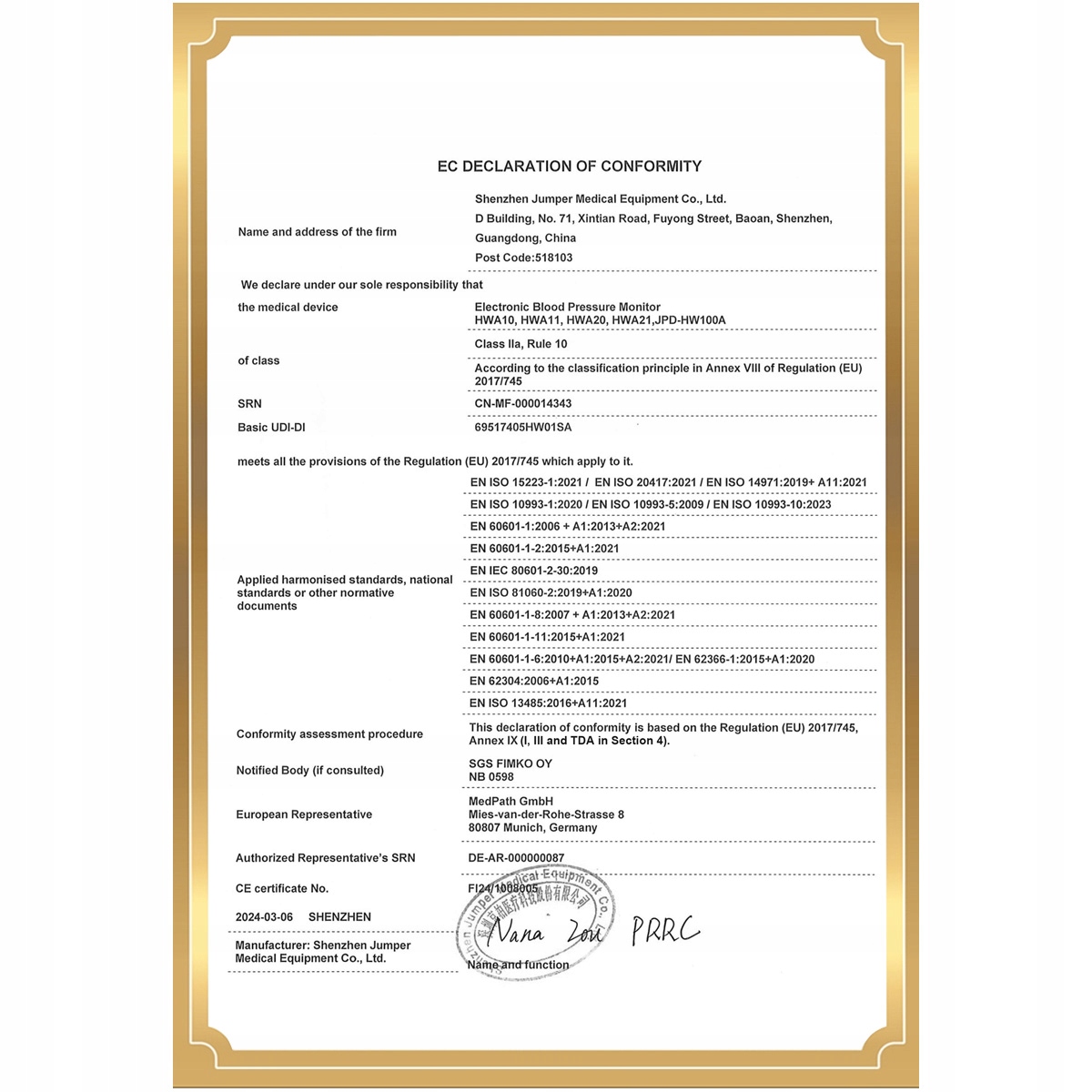 Wysoka jakość i bezpieczeństwo – certyfikat medyczny klasy IIa