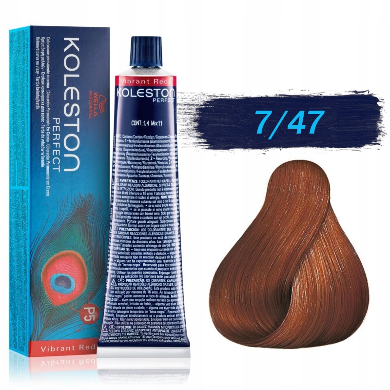 Wella Professionals Koleston Perfect Me+ – Trwała farba do włosów 60 ml w odcieniu 7/47